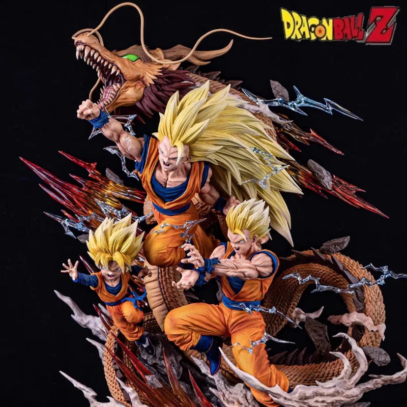 Figura Goku, Gohan y Goten - Dragon Ball | Puño de Dragón GK 28cm