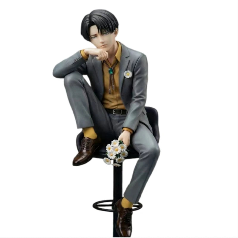Figura Levi Ackerman con traje sentado en taburete - Attack on Titan | Ax-Studio GK 22cm