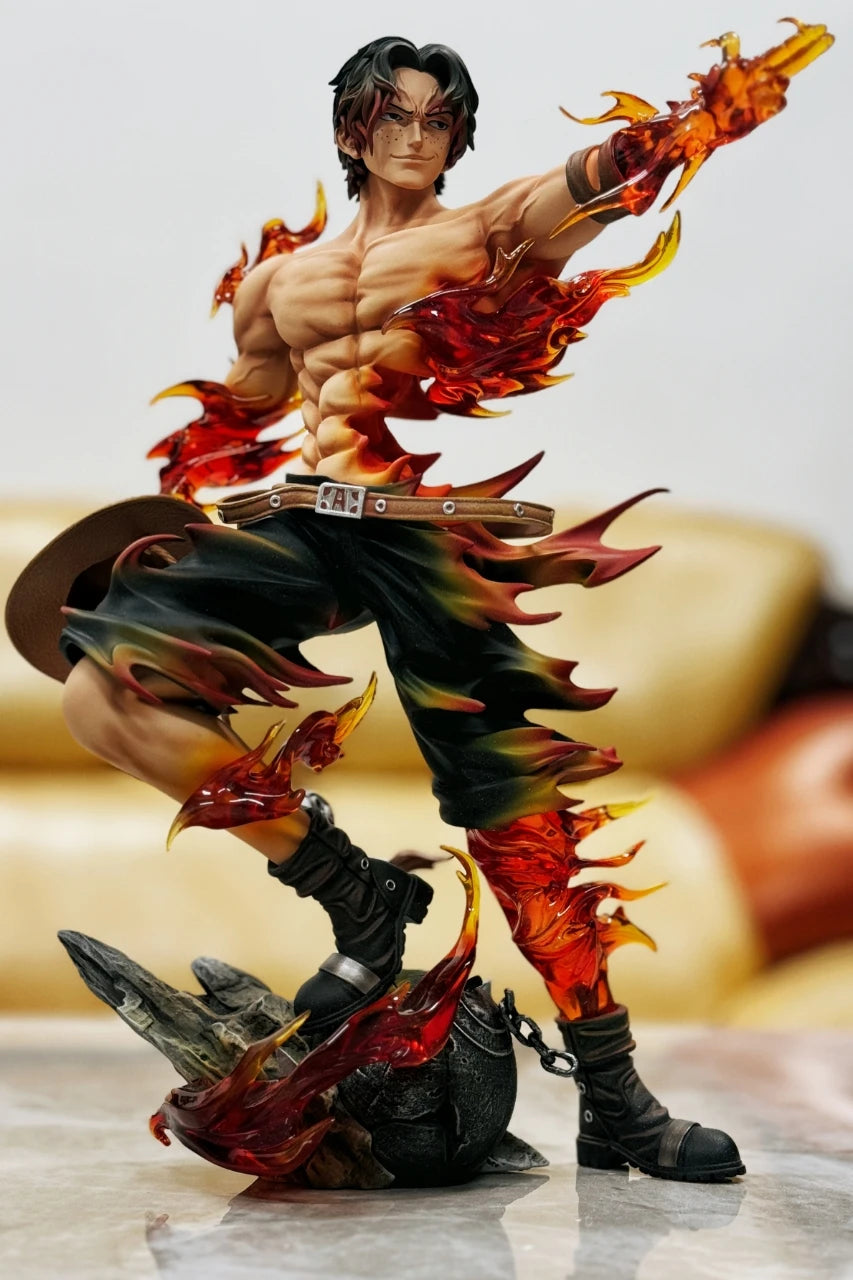 One Piece Figure Ace Figures Portgas·D· Ace Action Statue Pvc Gk Model Collection Doll Customized Version Toys Birthday Gift