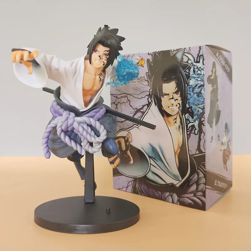 Figuras de acción de Naruto Sasuke, juguetes de 20CM, colección de figuras de PVC de dibujos animados de Uchiha, decoración de escritorio, modelo de muñecas, regalos de cumpleaños